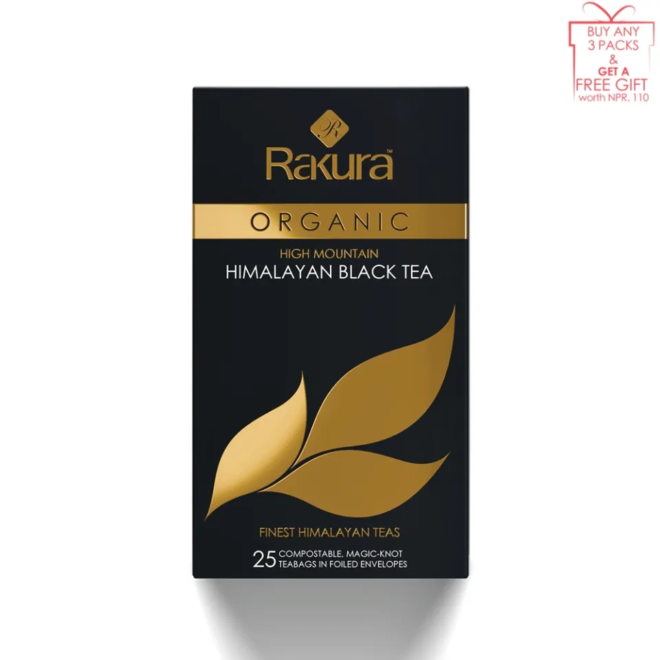 Rakura Organic High Mountain Himalayan Black Tea (25 Tea Bags)